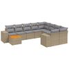 vidaXL Salon de jardin avec coussins 10 pcs beige r&eacute;sine tress&eacute;e