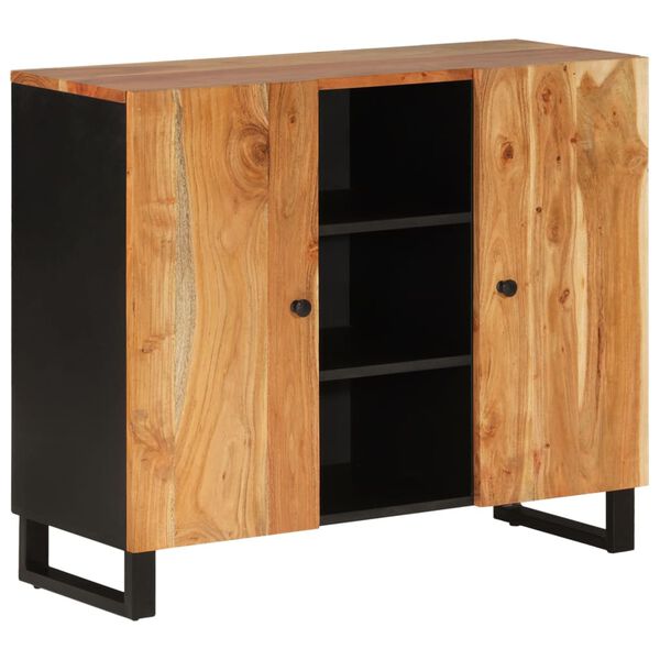 vidaXL Buffet avec 2 portes 90x33x75 cm bois massif d'acacia