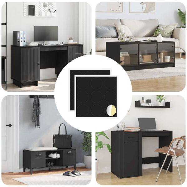 vidaXL Couverture de vis auto-adh&eacute;sive 2 pcs Noir &Oslash; 20 x 0,5 mm