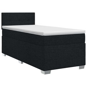 vidaXL Lit boxspring avec matelas Noir 90 x 190 cm Tissu