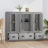vidaXL Buffets 3 pcs sonoma gris bois d'ing&eacute;nierie