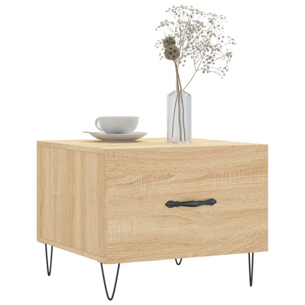 vidaXL Table basse Ch&ecirc;ne sonoma 50x50x40 cm Bois d'ing&eacute;nierie