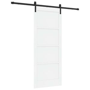 vidaXL Porte coulissante 83 x 202 cm Bois de pin massif Blanc et noir