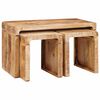 vidaXL Table Gigogne 3 pcs Marron Bois de mangue massif