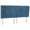 vidaXL T&ecirc;te de lit avec oreilles Bleu fonc&eacute; 203x23x118/128 cm Velours