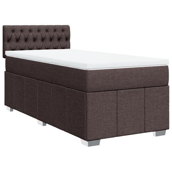 vidaXL Sommier &agrave; lattes de lit avec matelas Marron fonc&eacute; 90x190 cm