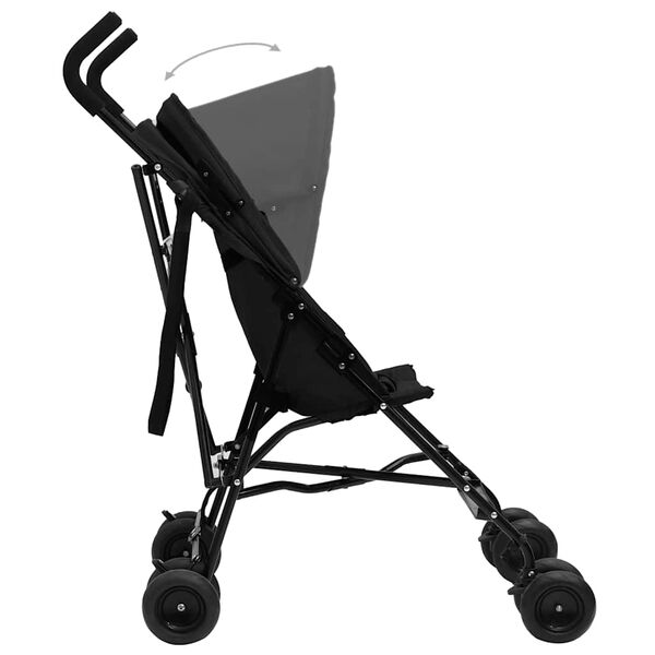 vidaXL Poussette b&eacute;b&eacute; Anthracite et noir Acier