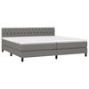 vidaXL Sommier à lattes de lit avec matelas Gris foncé 200x200cm Tissu