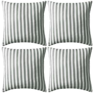 vidaXL Oreiller d'ext&eacute;rieur lot de 4 Impression rayure 45 x 45 cm Gris