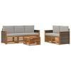 vidaXL Ensemble de canap&eacute;s d'ext&eacute;rieur 6 pc Naturel et gris clair