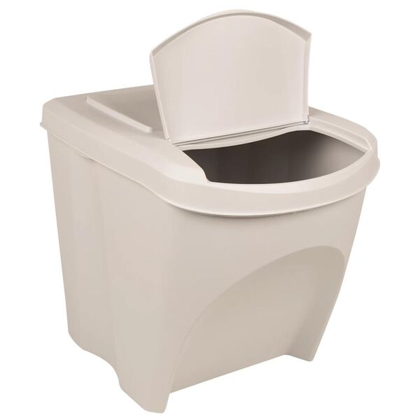 vidaXL Poubelles à ordures empilables 3 pcs Blanc 75 L Polypropylène