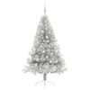 vidaXL Sapin de Noël artificiel pré-éclairé Argent 180 cm PET