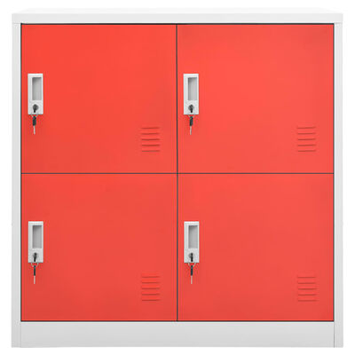 vidaXL Armoire à casiers Gris clair et rouge 90x45x92,5 cm Acier