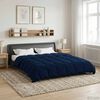 vidaXL Duvet d'&eacute;t&eacute; simple Matelass&eacute; Bleu fonc&eacute; 200 x 220 cm Microfibre