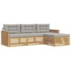 vidaXL Ensemble de canap&eacute;s d'ext&eacute;rieur 4 pc Blanc et gris clair