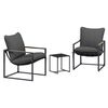 vidaXL Ensemble de canap&eacute; de jardin 3 pc Noir et anthracite Acier