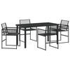 vidaXL Ensemble de salle &agrave; manger pour jardin 5 pcs Noir polyrotin