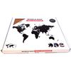 MiMi Innovations D&eacute;coration carte du monde murale Bois Marron 90x54 cm