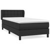 vidaXL Sommier &agrave; lattes de lit avec matelas Noir 90x200 cm Similicuir