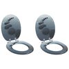 vidaXL Si&egrave;ge de toilette &agrave; fermeture douce 2 pi&egrave;ces Gris 44 x 38 cm
