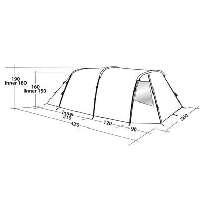 Easy Camp Tente tunnel Huntsville 400 4 places Vert et crème