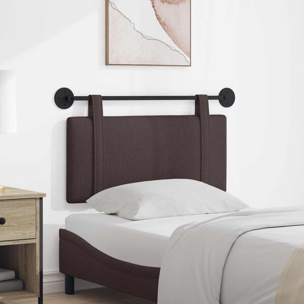 vidaXL T&ecirc;te de lit suspendue Uni Marron fonc&eacute; 100 x 55 x 5 cm tissu