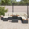 vidaXL Ensemble de canapé de jardin 9 pcs Noir polyrotin