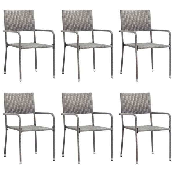 vidaXL Ensemble &agrave; manger de jardin 7 pcs Gris