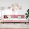 vidaXL Cadre de lit d'angle Rose 80 cm x 200 cm Velours