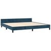 vidaXL Cadre de lit sans matelas bleu fonc&eacute; 200x200 cm velours