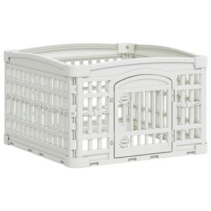 vidaXL Parc pour chien &agrave; 4 panneaux Blanc 63 x 63 x 40 cm Plastique