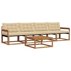 vidaXL Ensemble de canap&eacute;s d'ext&eacute;rieur 5 pcs Naturel et Beige