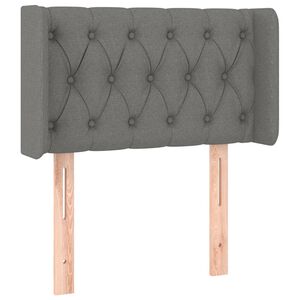 vidaXL T&ecirc;te de lit avec oreilles Gris fonc&eacute; 83x16x78/88 cm Tissu