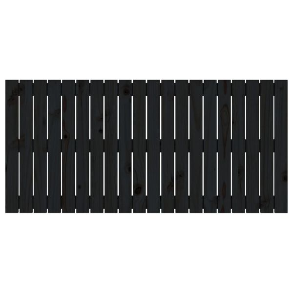 vidaXL T&ecirc;te de lit murale Noir 127,5x3x60 cm Bois massif de pin