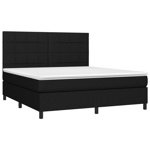 vidaXL Sommier &agrave; lattes de lit avec matelas Noir 160x200 cm Tissu