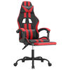 vidaXL Chaise de jeu avec repose-pied Noir et rouge Similicuir