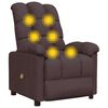 vidaXL Fauteuil de massage Marron fonc&eacute; Tissu