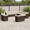 vidaXL Salon de jardin avec coussins 13 pcs marron r&eacute;sine tress&eacute;e