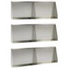 vidaXL Mur de sout&egrave;nement 6 pc 60 x 12 x 50 cm Acier inoxydable