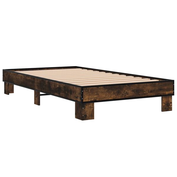 vidaXL Cadre de lit sans matelas ch&ecirc;ne fum&eacute; 100x200 cm