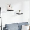 vidaXL &Eacute;tag&egrave;re murale flottante 2 pcs Noir brillant 23x23,5x3,8 cm MDF
