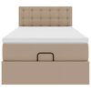 VidaXL Lit ottoman et matelas cappuccino 90x190 cm similicuir