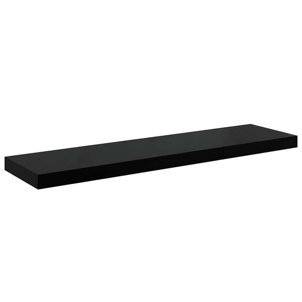 vidaXL &Eacute;tag&egrave;re murale flottante Noir brillant 90x23,5x3,8 cm MDF