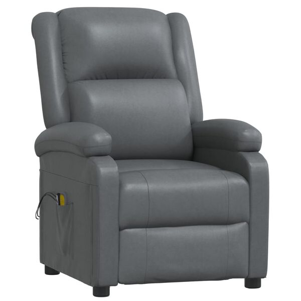 vidaXL Fauteuil de massage électrique Anthracite Similicuir