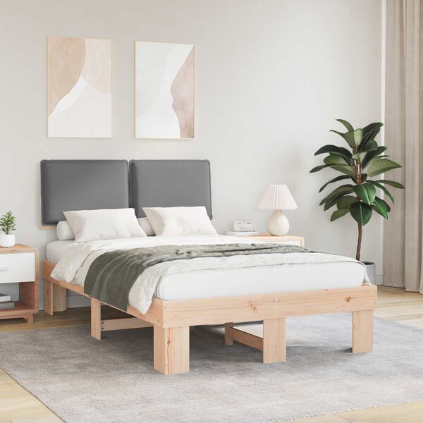 vidaXL Cadre de lit avec tête de lit rembourrée Gris clair