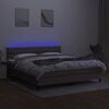 vidaXL Sommier &agrave; lattes de lit avec matelas LED Taupe 160x200 cm Tissu