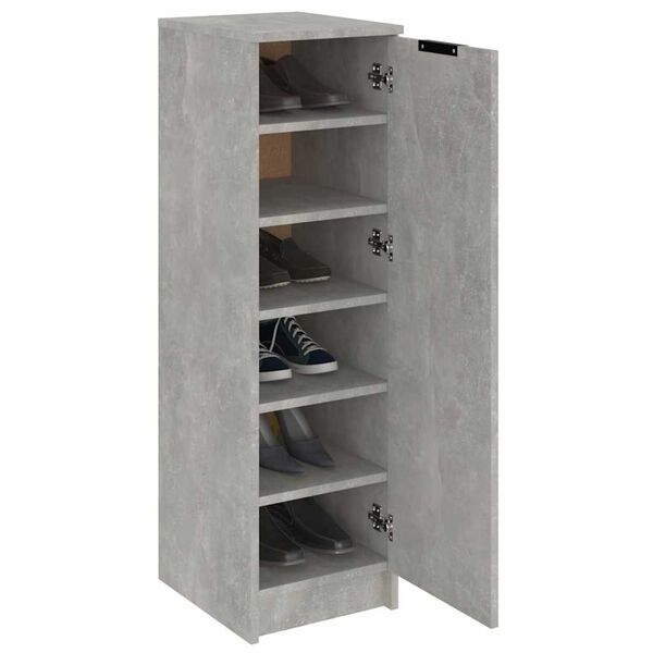 vidaXL Armoire &agrave; chaussures Gris b&eacute;ton 30x35x100 cm Bois d'ing&eacute;nierie