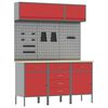 vidaXL Ensemble de placards de travail avec tiroir 8 pc Rouge