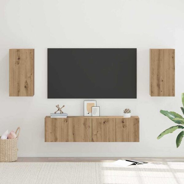 vidaXL Ensemble meuble TV 4 pcs ch&ecirc;ne artisanal 30.5 x 30 x 60 cm