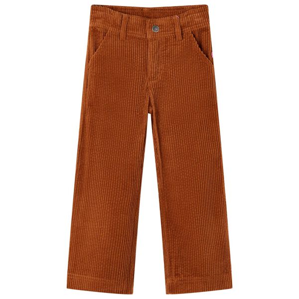 Pantalons pour enfants velours côtelé cognac 92